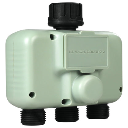 Water Timer, 3 Outlets, Hose Watering Sprinkler Timer, with 3 Independent Watering Zone LCD Display Rain Delay Mode Manual Mode 360 Brass Inlet Metal Filter, IPX6 Waterproof for Yard Watering