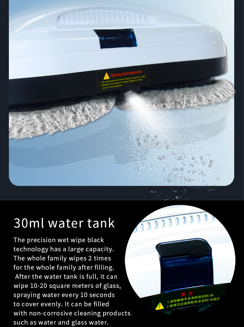 Automated Window Cleaning Robot with Remote Control and Integrated Water Spray for Glass, Tiles, and Doors