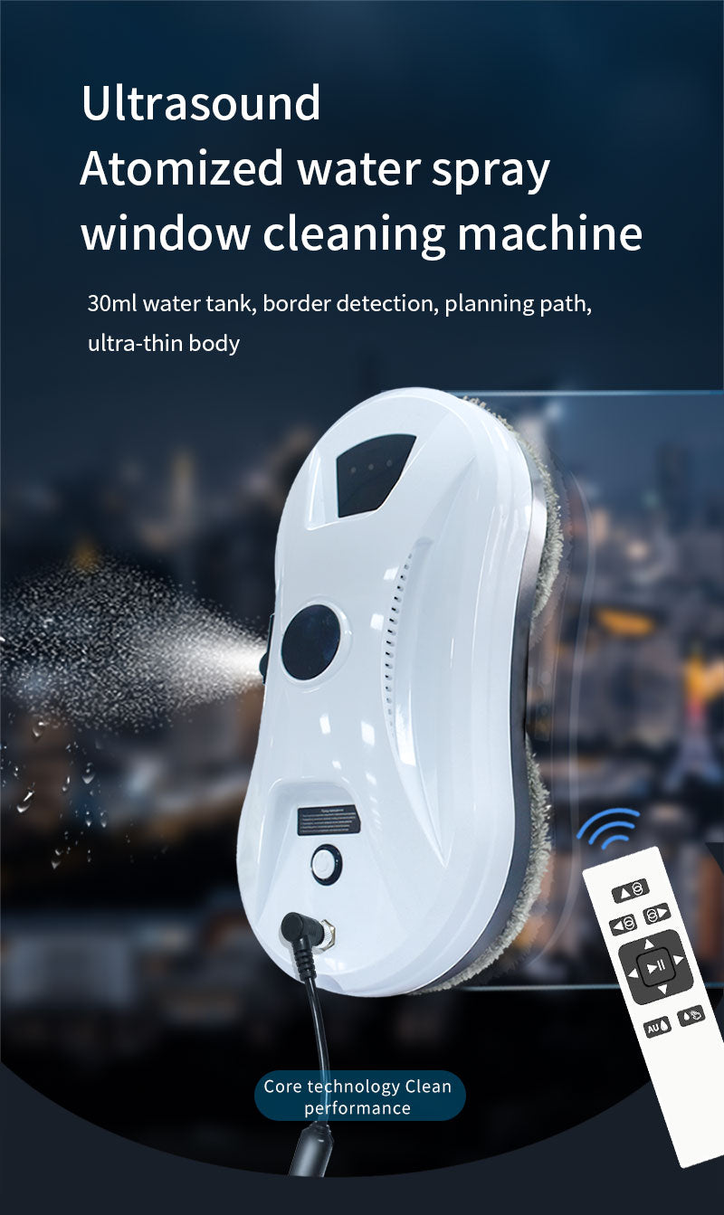 Automated Window Cleaning Robot with Remote Control and Integrated Water Spray for Glass, Tiles, and Doors