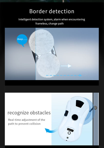 Automated Window Cleaning Robot with Remote Control and Integrated Water Spray for Glass, Tiles, and Doors