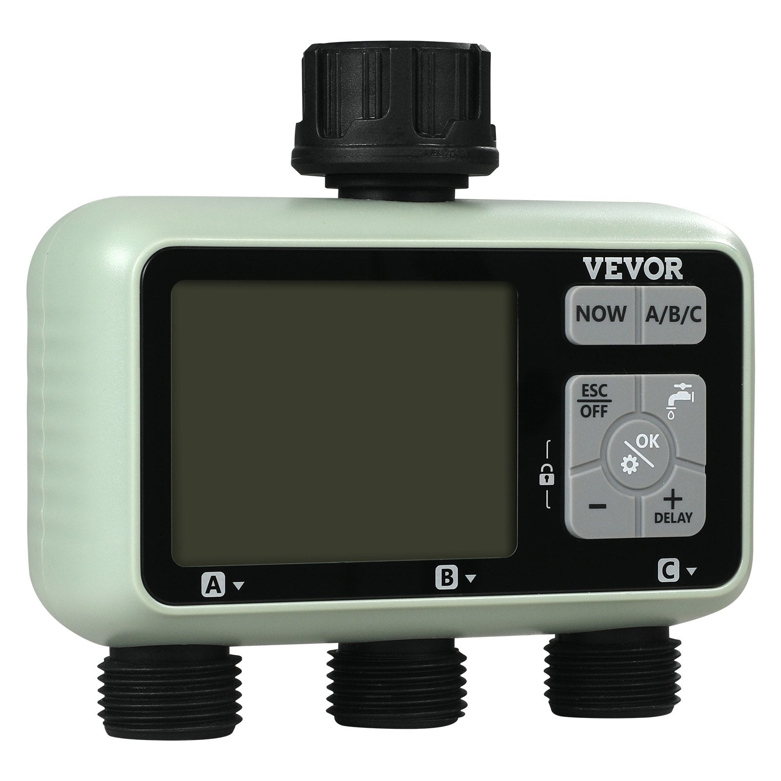 Water Timer, 3 Outlets, Hose Watering Sprinkler Timer, with 3 Independent Watering Zone LCD Display Rain Delay Mode Manual Mode 360 Brass Inlet Metal Filter, IPX6 Waterproof for Yard Watering